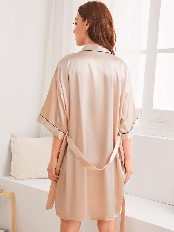 &quot;Silken Reverie&quot; Simulated Silk Robe - Luxurious Comfort with a Touch of Opulence - Your-Look