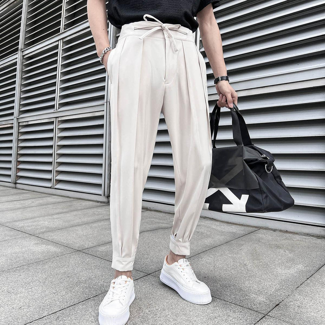 Slacks With Elastic Waists And Velcro Straps - Fashion - Your-Look