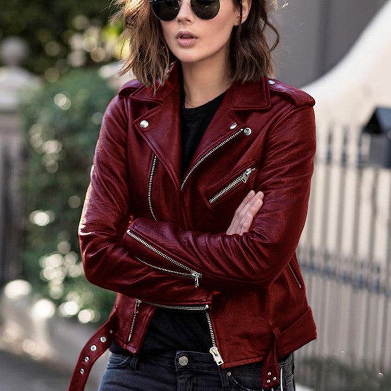 &quot;Sleek and Stylish: Zip Leather Jacket for Effortless Edge