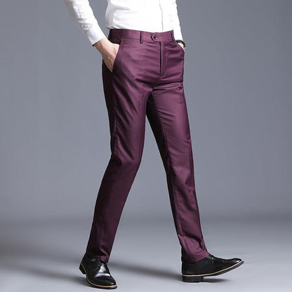 Slim Fit Gray Casual Straight Suit Pants - Fashion - Your-Look