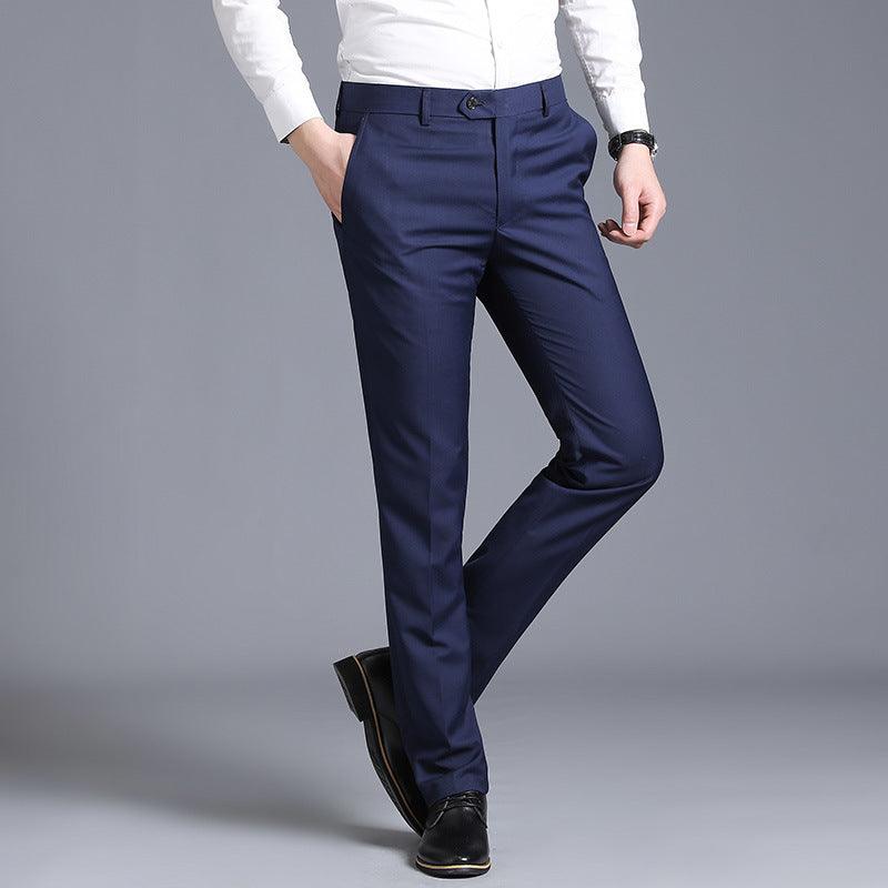 Slim Fit Gray Casual Straight Suit Pants - Fashion - Your-Look