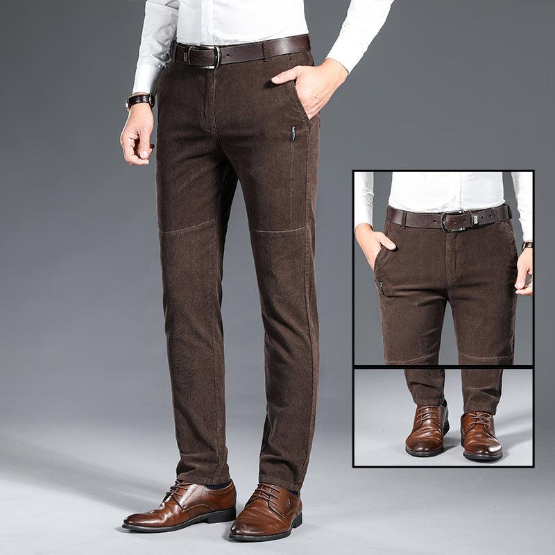 Slim-fit small-foot corduroy pants