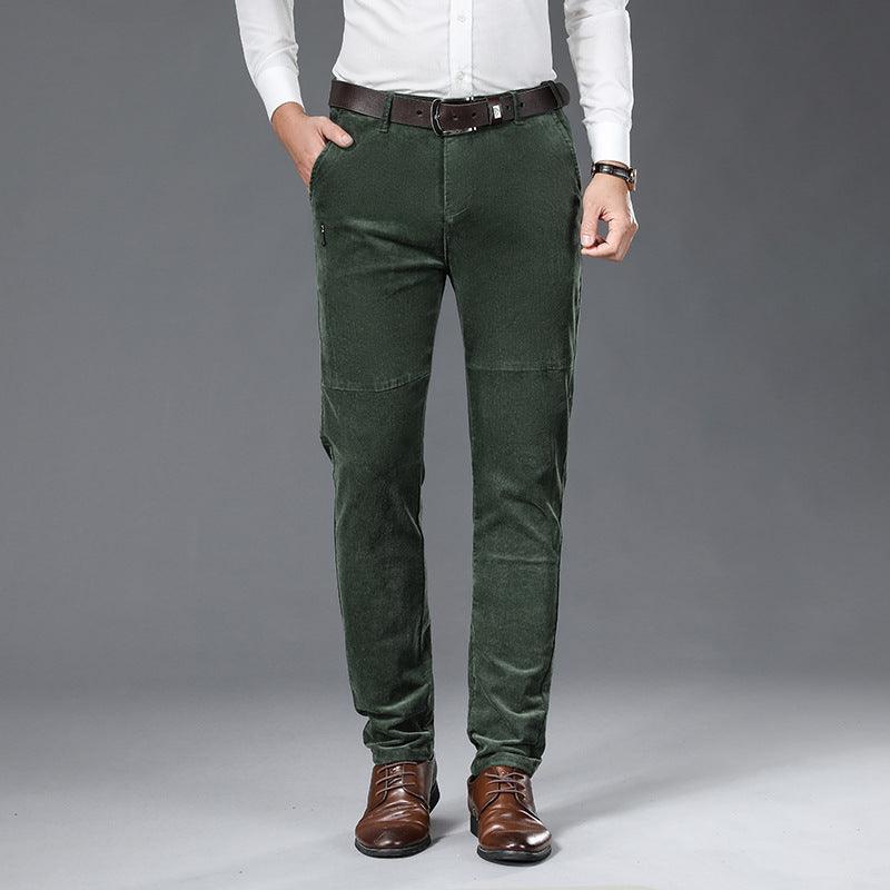 Slim-fit small-foot corduroy pants