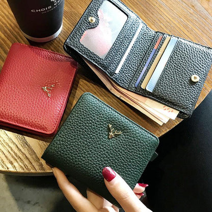 Slim Sophistication: Leather Small Folding Women&