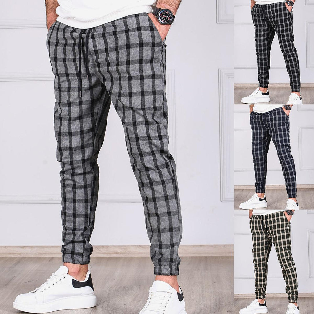 Small Lattice Striped Tethered Pants - Fashion - Your-Look