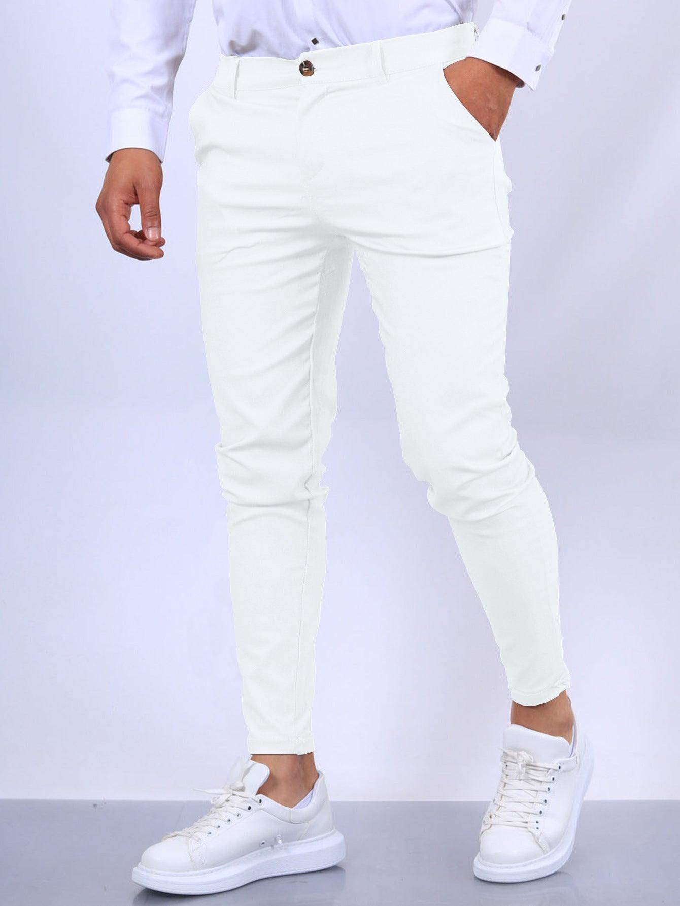 Solid Color Textured Casual Tappered Pants - Fashion - Your-Look