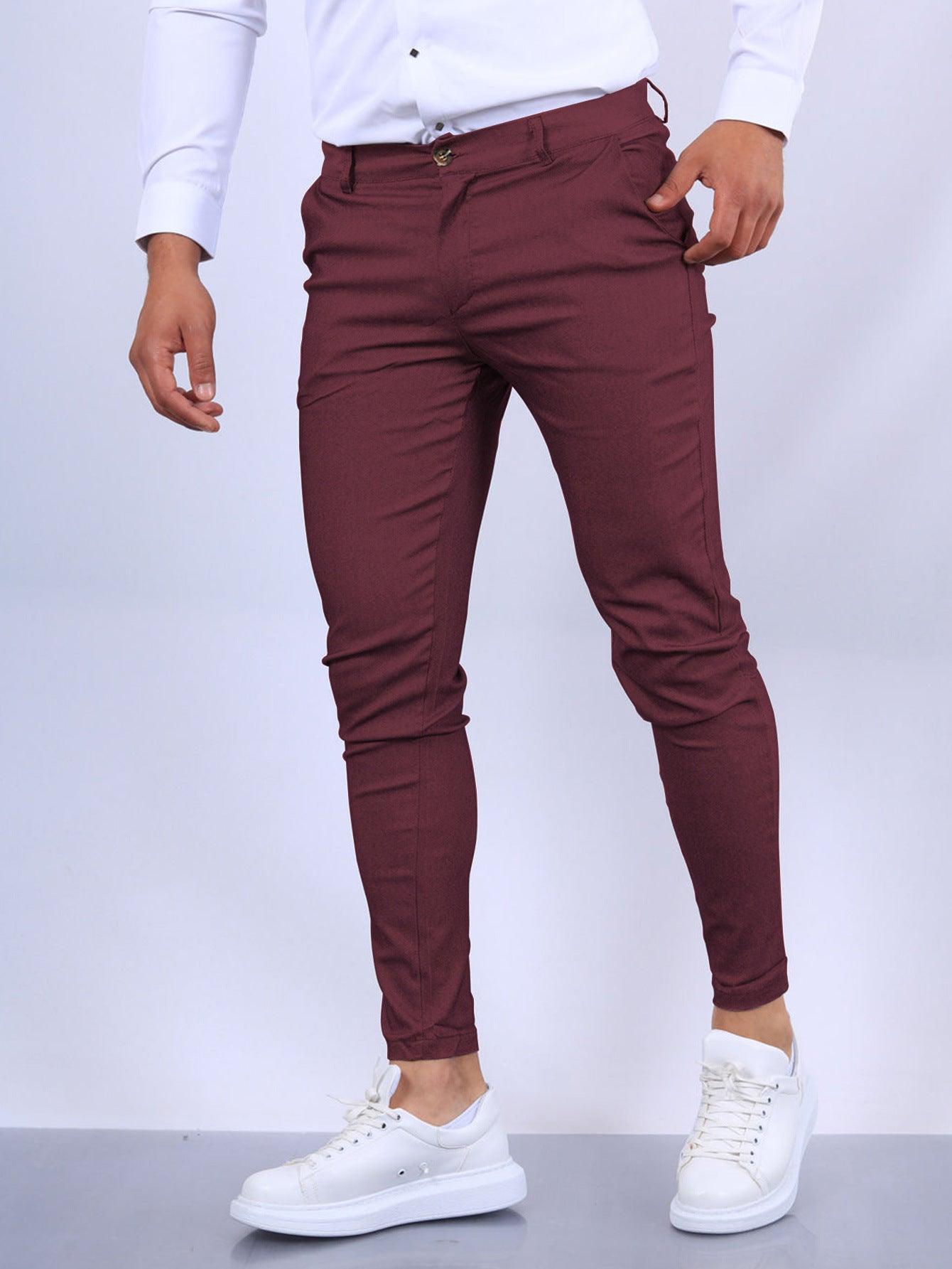 Solid Color Textured Casual Tappered Pants - Fashion - Your-Look