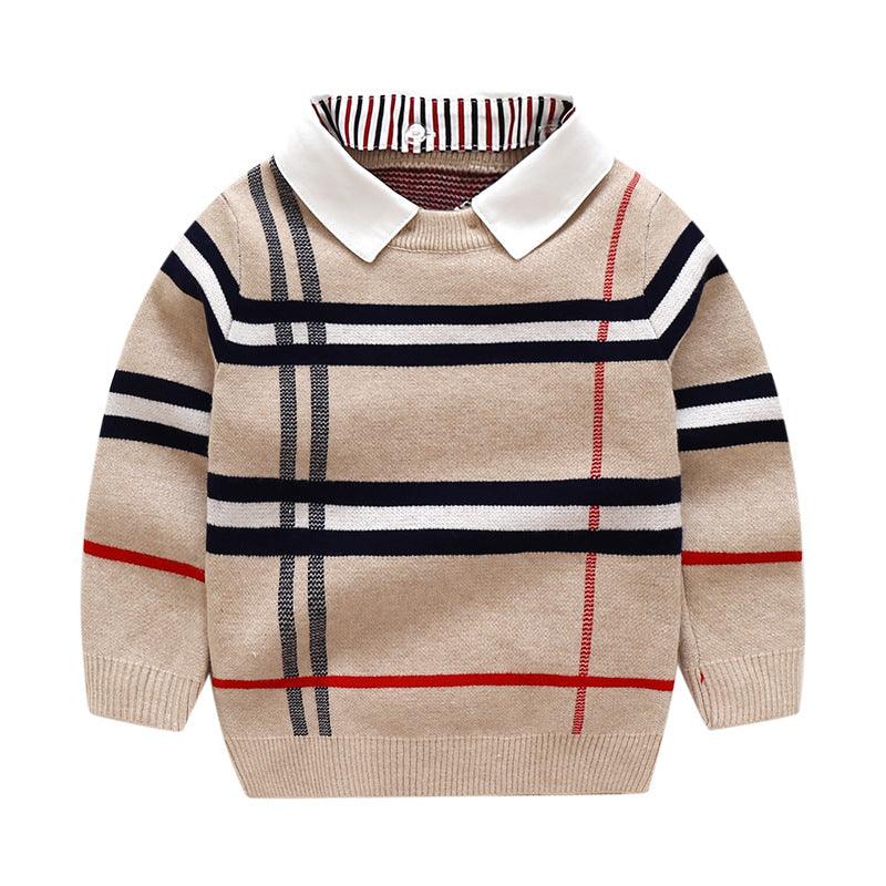 Boys plaid jacquard sweater - - Your-Look