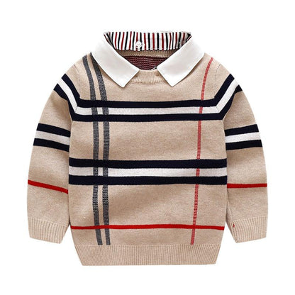 Boys plaid jacquard sweater -  - Your-Look