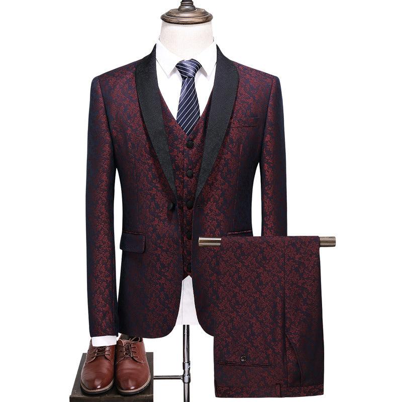 Sophisticated Slim Three-Piece Plaid Suit for Men: Casual Elegance Redefined