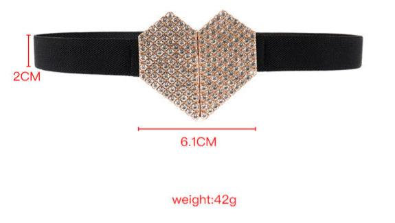 Sparkle and Style: Heart-Shaped Rhinestone Women&