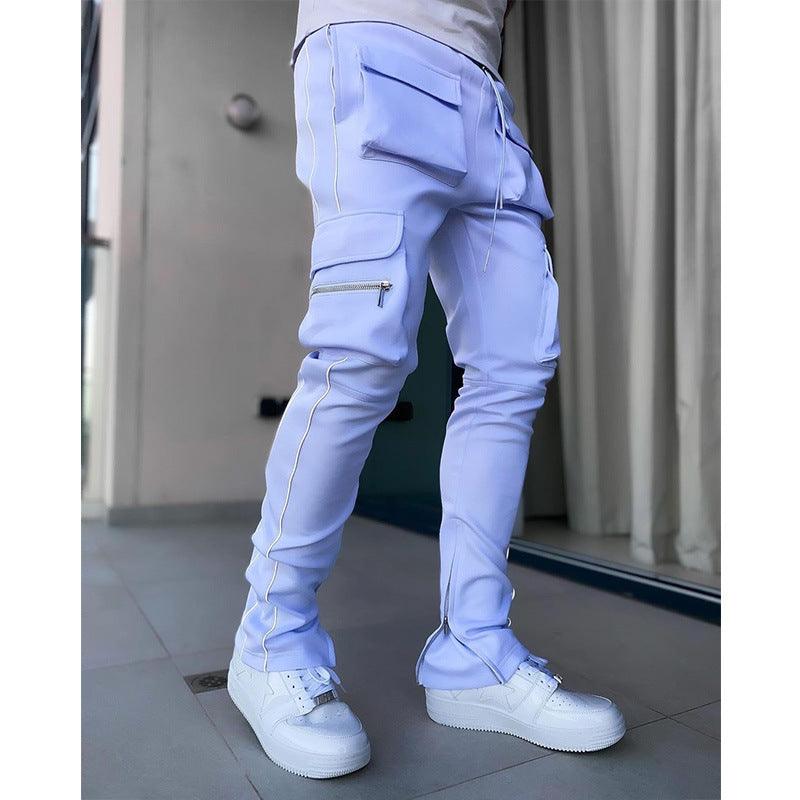 Spring And Autumn Cargo Pants Male Popular Elastic Bag Reflective - Fashion - Your-Look