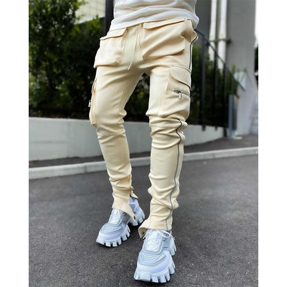 Spring And Autumn Cargo Pants Male Popular Elastic Bag Reflective - Fashion - Your-Look