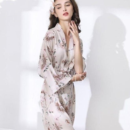 &quot;Spring Blossom&quot; New Sleepwear Robe - Embrace Tranquil Comfort in Thin Cotton-Silk Blend for Women - Your-Look