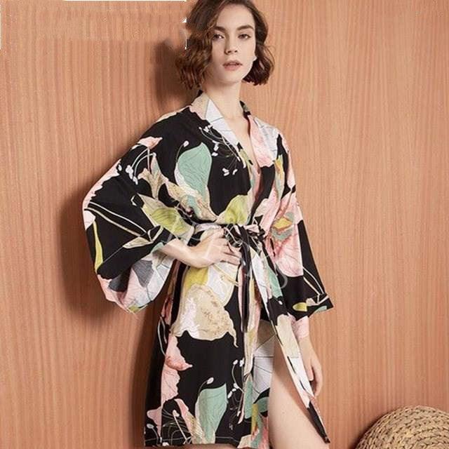 &quot;Spring Blossom&quot; New Sleepwear Robe - Embrace Tranquil Comfort in Thin Cotton-Silk Blend for Women - Your-Look