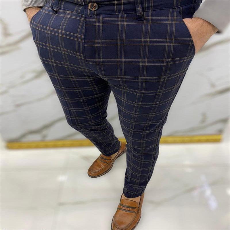 Stretch Slim Fit Pencil Pants Solid Color Business Casual Trousers - Fashion - Your-Look