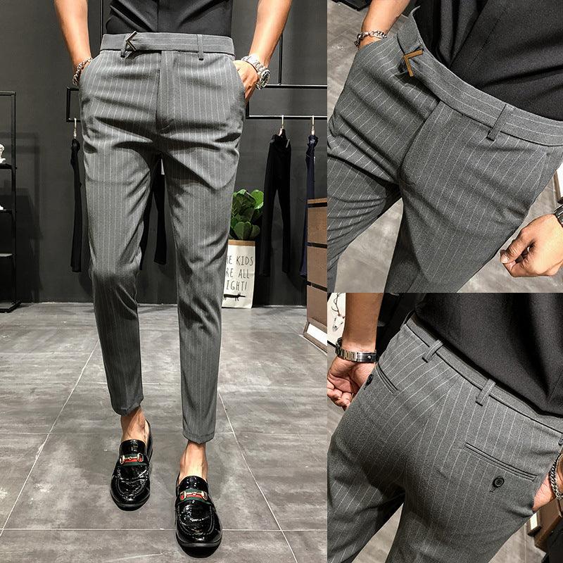 Striped cropped pants handsome business trousers - Fashion - Your-Look