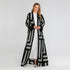 "Striped Serenity" Loose Lace-Up Cardigan Robe for Women - Effortless Style, Maximum Comfort - Your-Look