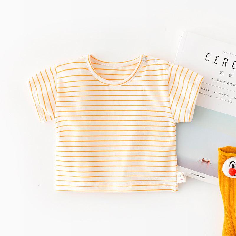 Striped Short-sleeved Outer Wear For Infants And Children - - Your-Look
