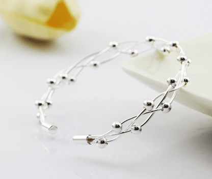 Stylish Staggered Beaded Bracelet: 925 Sterling Silver - Your-Look