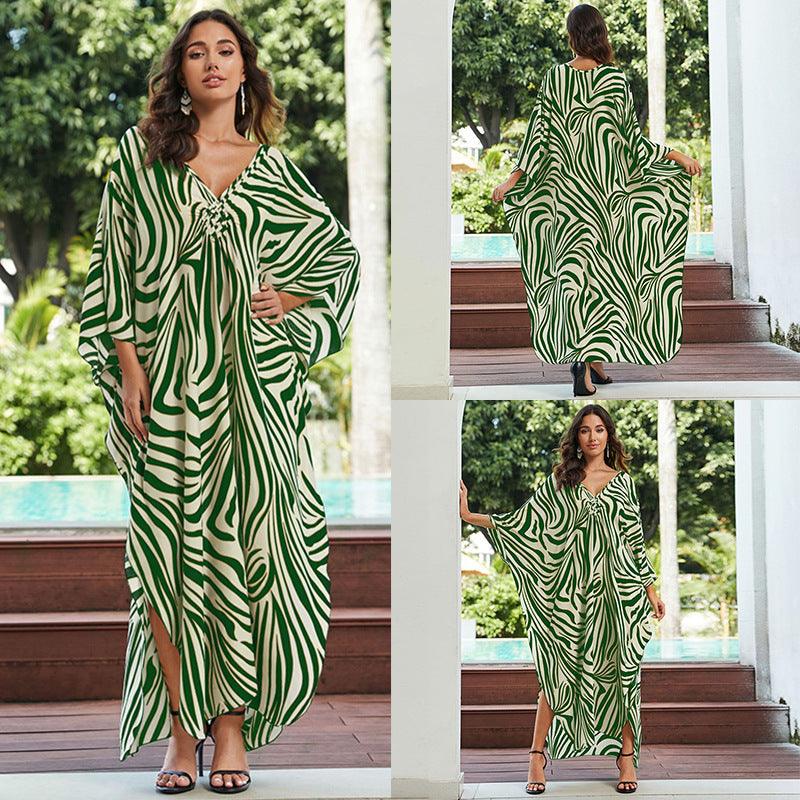 Stylish Sun Protection: Cotton Beach Cover-up Vacation Long Dress