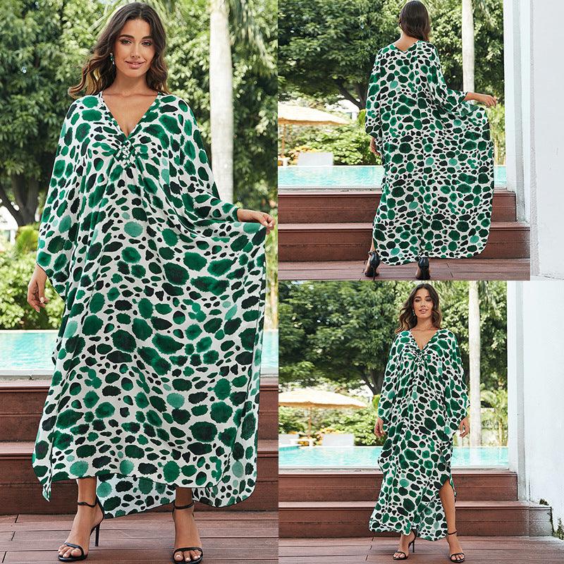 Cotton Beach Cover-up Vacation Sun Protection Long Dress - Fashion - Your-Look