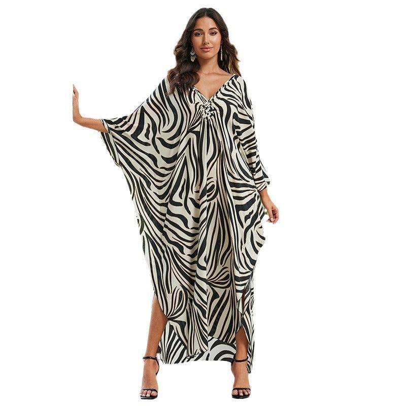 Cotton Beach Cover-up Vacation Sun Protection Long Dress - Fashion - Your-Look