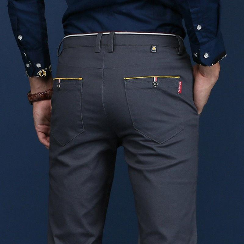 Suit Pants Middle-aged High Elastic Casual Pants Men&