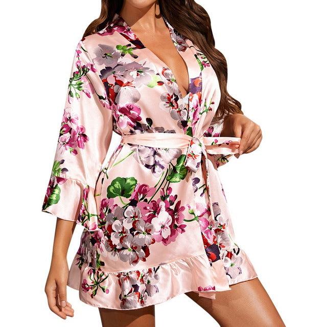 &quot;Sultry Allure&quot; Ladies Print Sexy Robe - Unveil Your Irresistible Charm - Your-Look