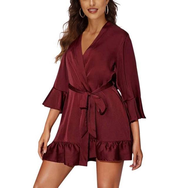 &quot;Sultry Allure&quot; Ladies Print Sexy Robe - Unveil Your Irresistible Charm - Your-Look