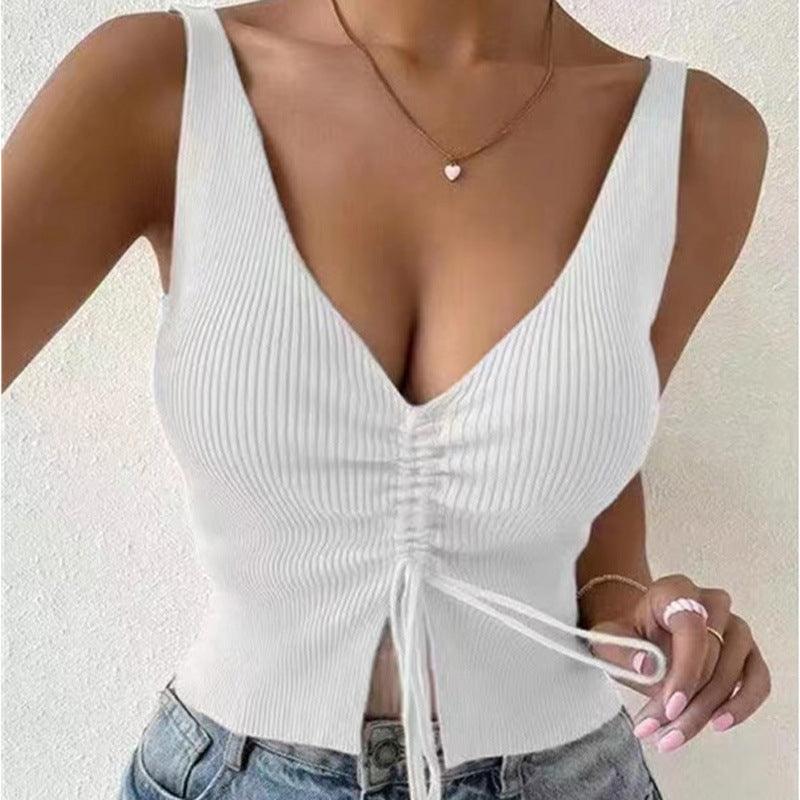 Summer Fashion Drawstring American Hot Girl All-matching Drawstring Vest Top - FASHION - Your-Look