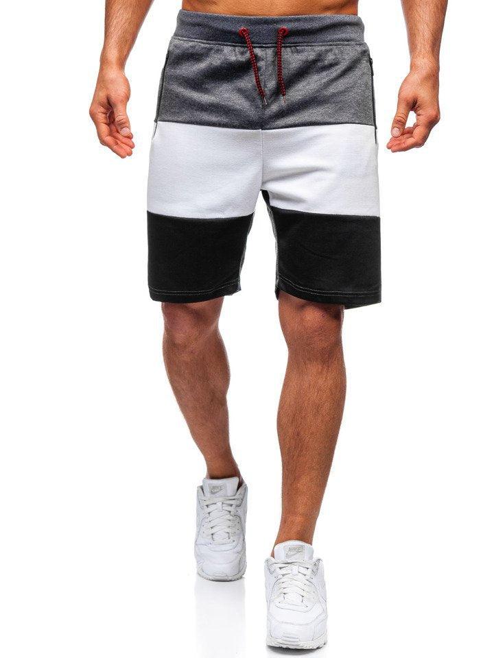 Summer New Shorts Fashion Trend Stitching Drawstring Sports Shorts - Fashion - Your-Look