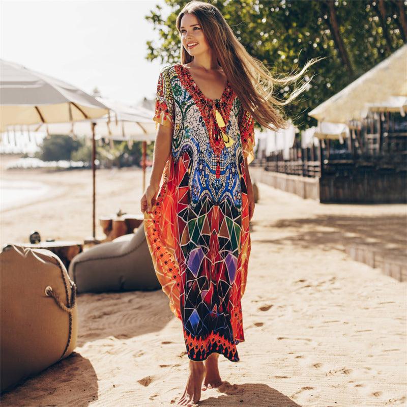 &quot;Sun-Kissed Serenity&quot; Cotton Beach Cover-Up - A Stylish Swimwear Essential for Women
