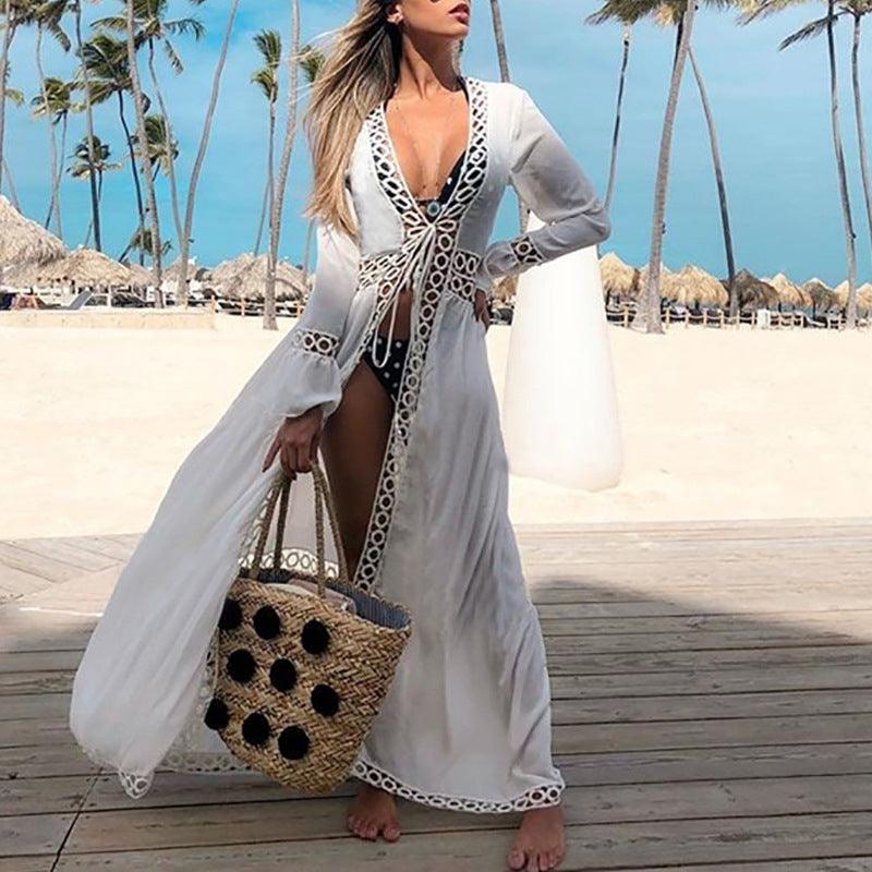 &quot;Sun-Kissed Serenity&quot; Cotton Beach Cover-Up - A Stylish Swimwear Essential for Women - Your-Look