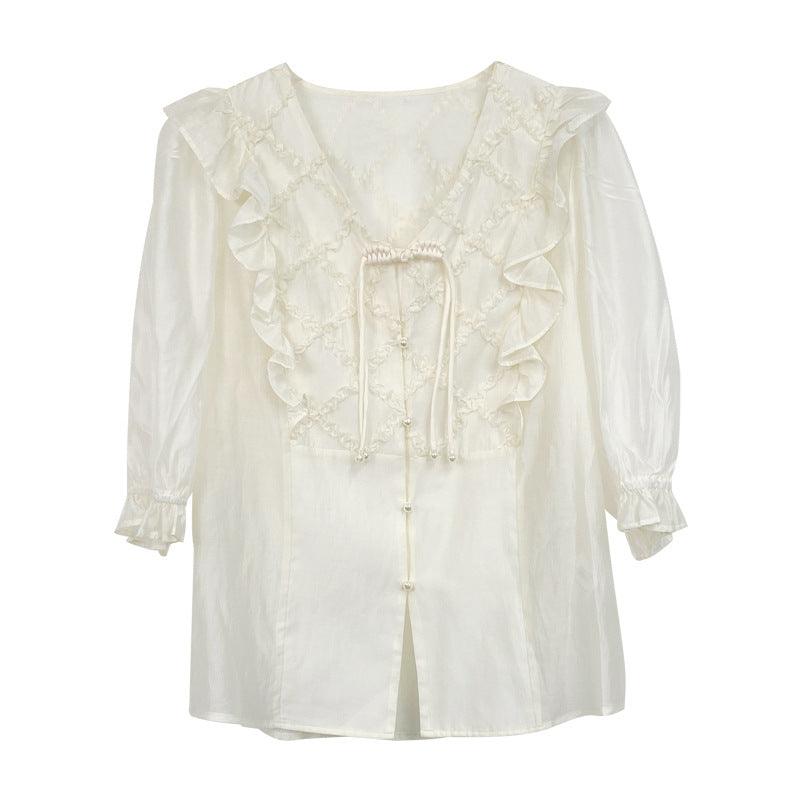 Elegant Artistry: Tencel Embroidered Shirt for Women - Your-Look