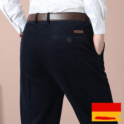 Thick Striped High-waisted Loose Double-pleated Corduroy Casual Pants - Fashion - Your-Look