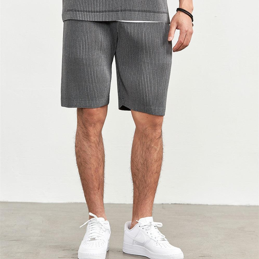 Thin Loose Casual Pants Pleated Elastic Waist Shorts For Men - Fashion - Your-Look