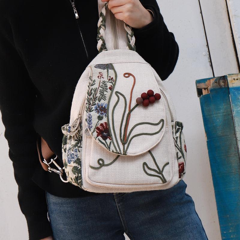 Timeless Elegance: Weave Vintage Backpack Artistic Canvas Bag - Your-Look