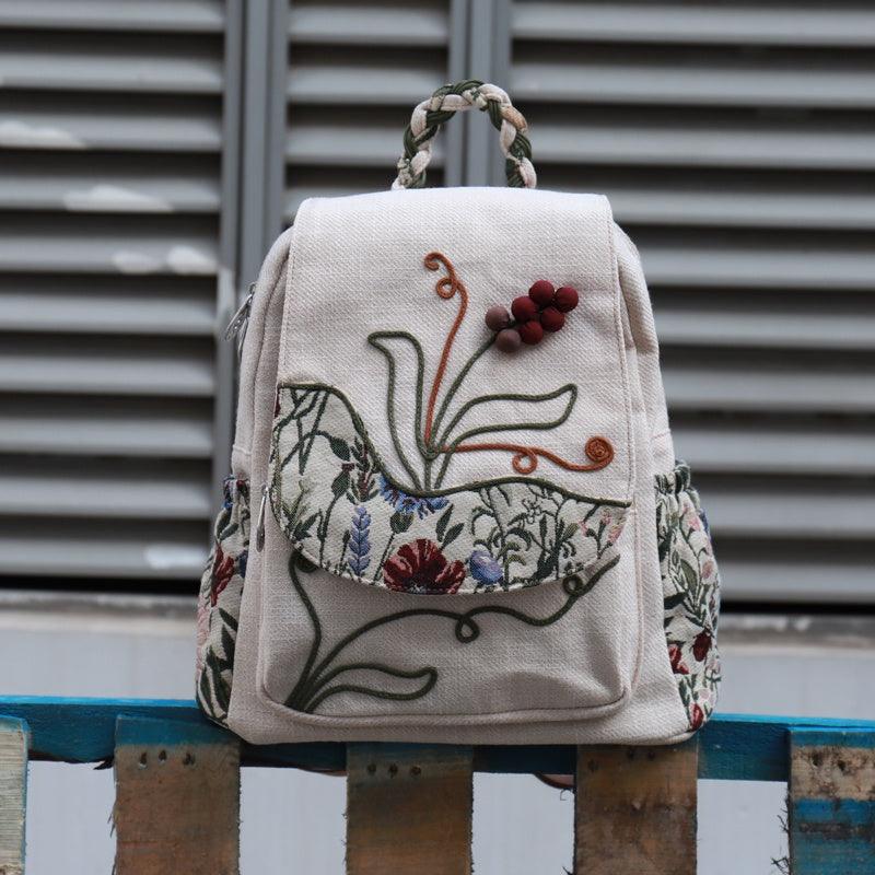 Timeless Elegance: Weave Vintage Backpack Artistic Canvas Bag - Your-Look