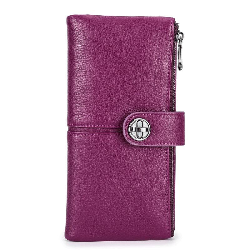 Timeless Sophistication: Long Buckle Cowhide Wallet - Your-Look