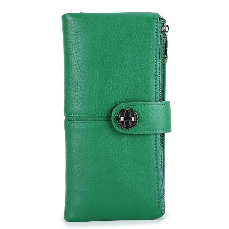 Timeless Sophistication: Long Buckle Cowhide Wallet - Your-Look