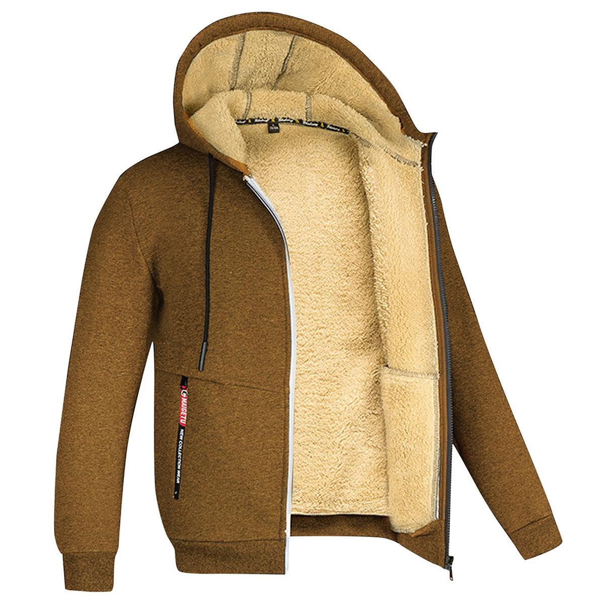 Trendy Handsome All-matchloose Coat Fleece-lined Thickened Men&