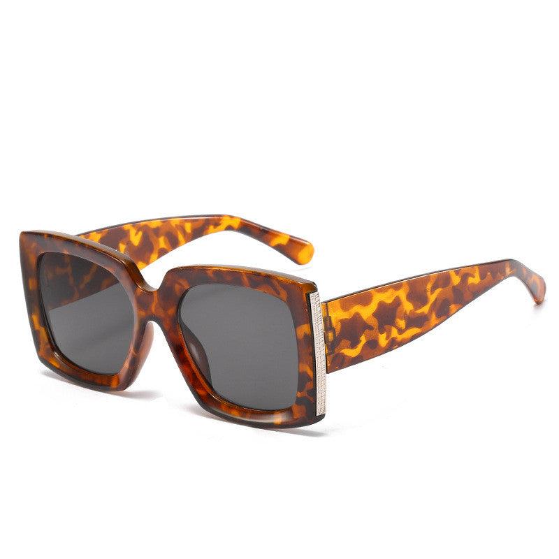 Trendy Large Frame Sunglasses Women Square Bright Black Sunglasses - FASHION - Your-Look