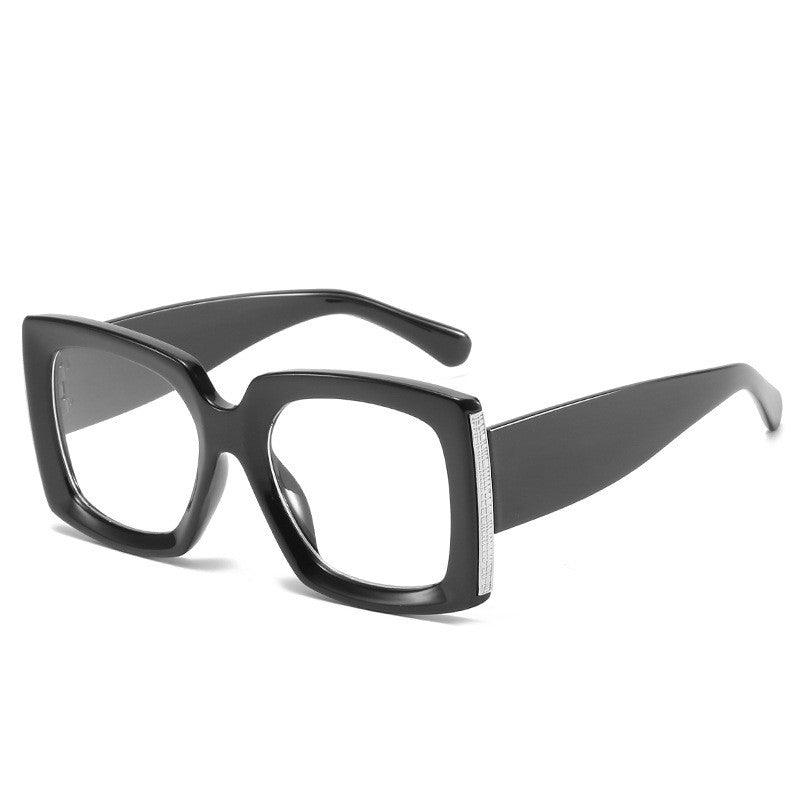 Trendy Large Frame Sunglasses Women Square Bright Black Sunglasses - FASHION - Your-Look