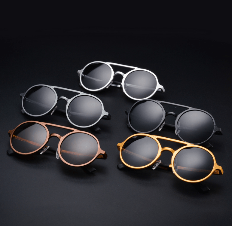 Vintage Round Frame Polarized Driving Sunglasses for Men