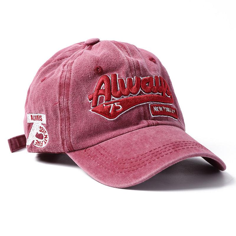 Washed Distressed Letters Embroidery Sun Baseball Hat - Fashion - Your-Look