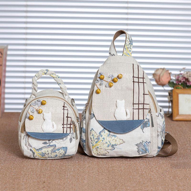 Whimsical Charm: All-Matching Lightweight Handmade Cat Canvas Bag - Your-Look
