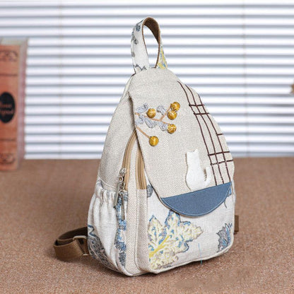 Whimsical Charm: All-Matching Lightweight Handmade Cat Canvas Bag - Your-Look