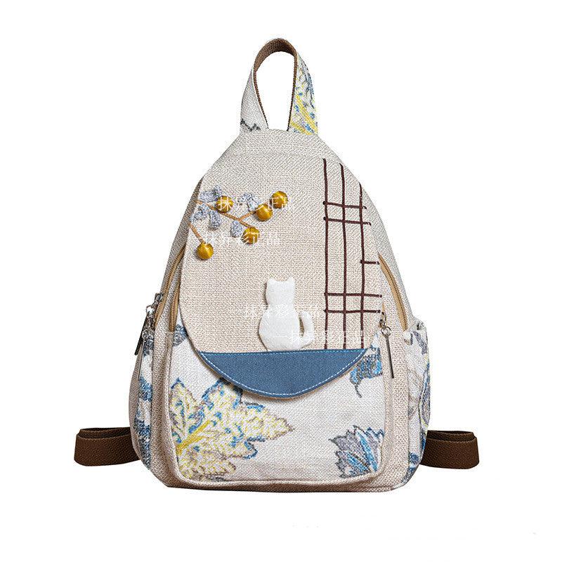 Whimsical Charm: All-Matching Lightweight Handmade Cat Canvas Bag - Your-Look