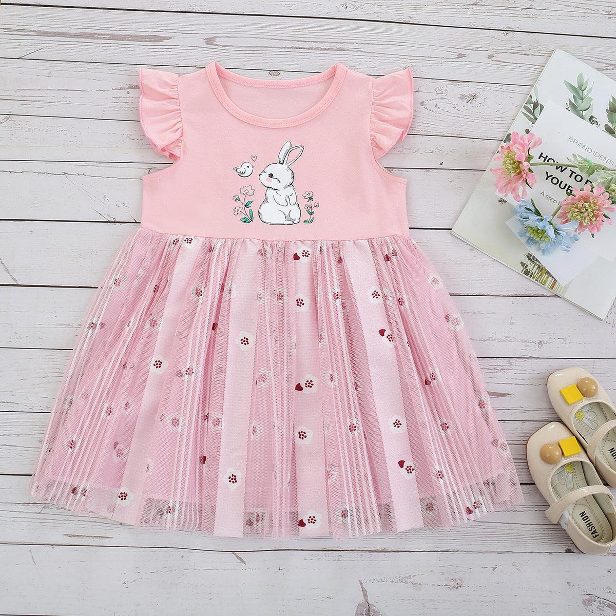 European And American Easter Little Girls Cartoon Rabbit Princess Dress -  - Your-Look